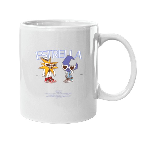 Discover MORA Merch Estrella Album Tracklist Back Design Mugs Mora Graphic Mugs
