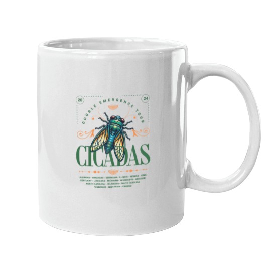 Discover Cicada 2024 Summer Tour  Mugs, Funny Double Emergence Unisex Cicada Mugs