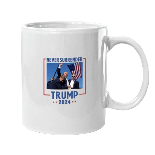 Discover Never Surrender Trump 2024 Mug - Shooting & Assassination Design