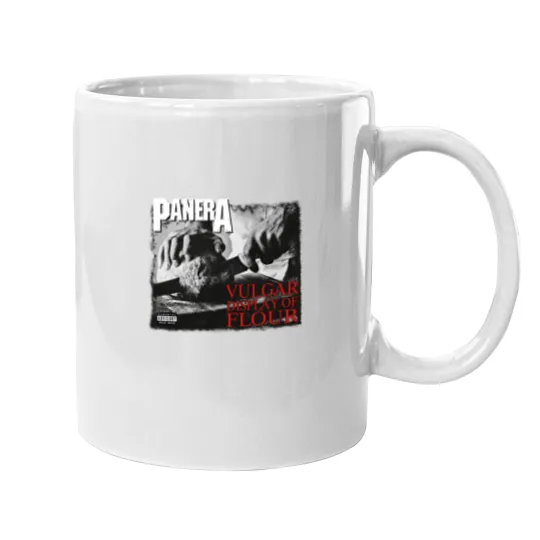 Discover PANERA Vulgar Display Of FLOUR Metal Band Parody Spoof Mayhem Skull Mugs