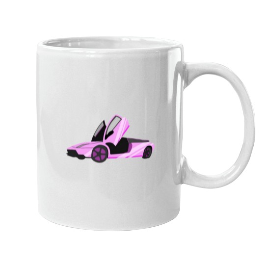 Discover Pink Sports Car Mugs