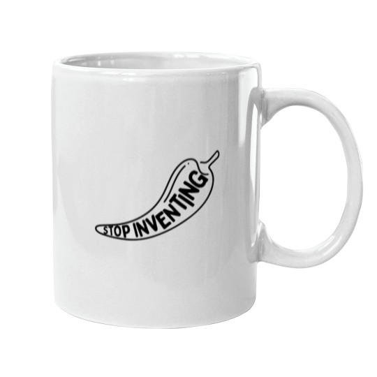 Discover Stop Inventing - Blacks Logo Mugs