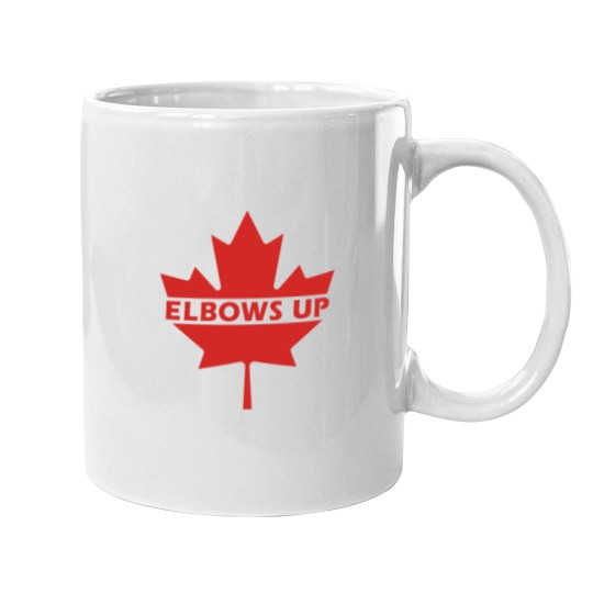 Discover Elbows Up Canada - defiants Red Maple Leaf - Anti-Tariff Prides - Canadian Resilience Mugs