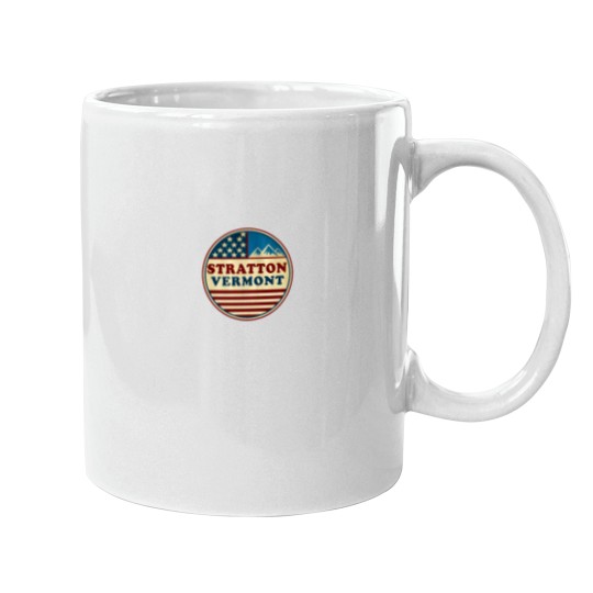 Discover Stratton Vermont Skiing mountainss Stars And Stripes skis VT Mugs