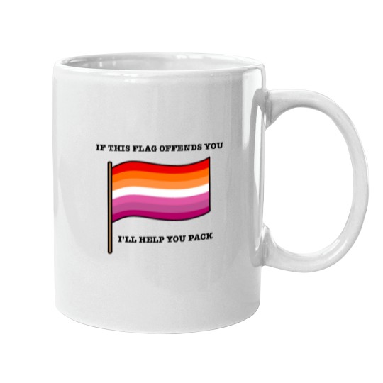 Discover Lesbian If This flags Offends You Parody Mugs