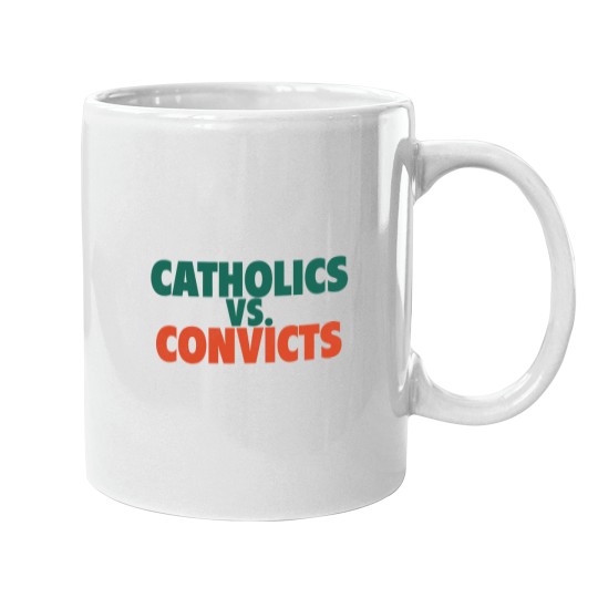 Discover Catholics Vs. Convicts Retro 1988 Football Game Mugs