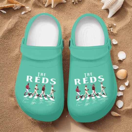 Discover Reds Walking Abbey Road Signatures Baseball Nurse Clogs, Elly De La Cruz, Votto, Jonathan India