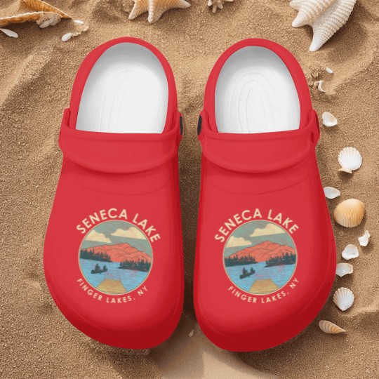 Discover Finger Lakes NY New York Seneca Lake print Nurse Clogs