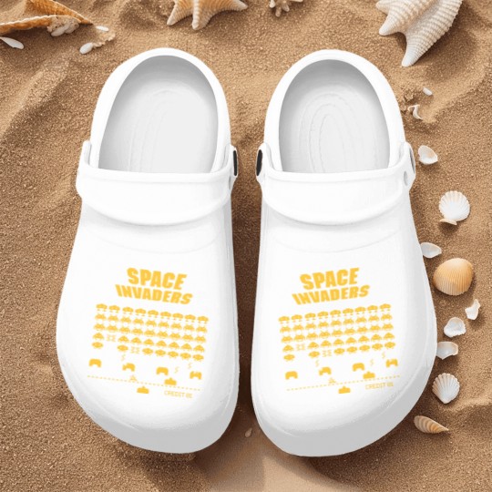 Discover Space Invaders Nurse Clogs