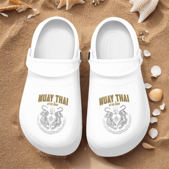 Discover twin tiger sak yant muay thai Nurse Clogs