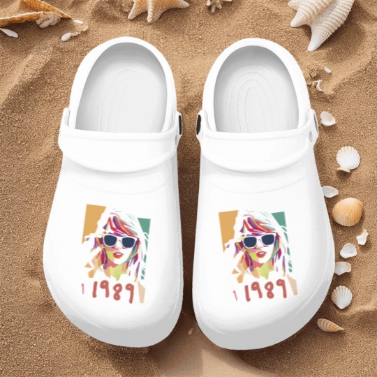 Discover Kids 1989 Watercolor Taylorr Swifts Vintage Nurse Clogs