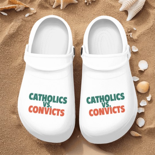 Discover Catholics Vs. Convicts Retro 1988 Football Game Nurse Clogs
