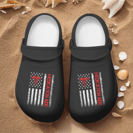 Discover medication aide american flag med aide medication aides Nurse Clogs