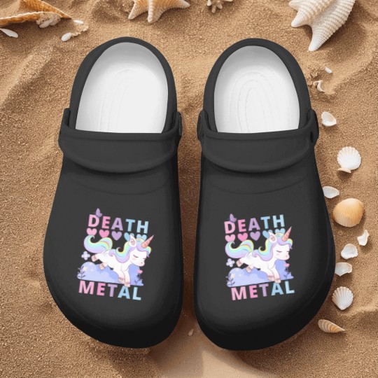 Discover Death Metal Adorable Unicorn rainbow Nurse Clogs