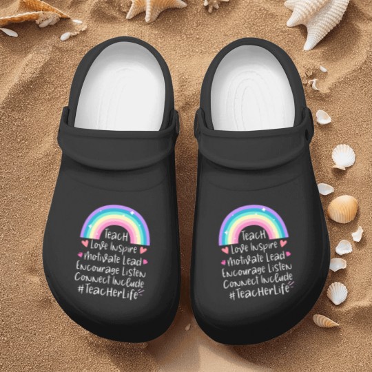 Discover Teacher Life Nurse Clogs, Teacher Gift, Teacher Nurse Clogs, Elementary School Teacher Nurse Clogs, Preschool Teacher, Gift for Teacher - Teacher Life - Nurse Clogs