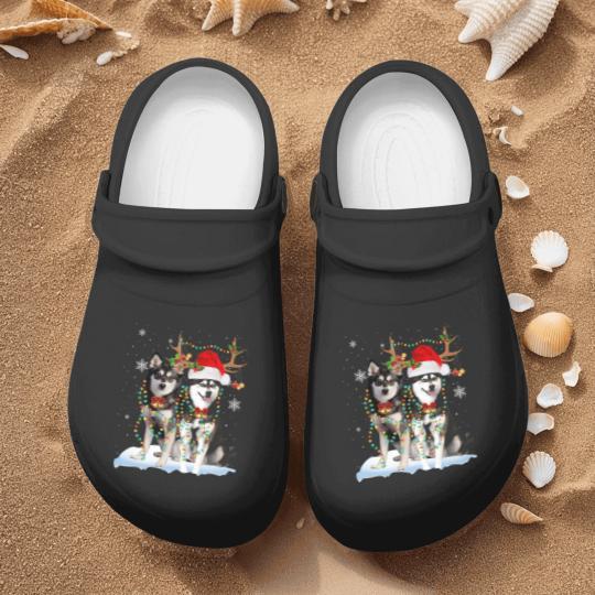 Discover Alaskan Klee Kai Christmas Tree Lights Reindeer Xmas Pajama 151 Nurse Clogs