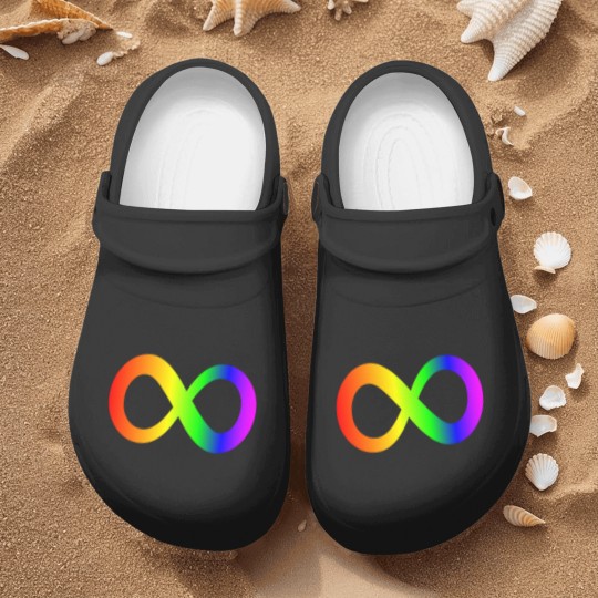 Discover autism infinity symbol// rainbow Nurse Clogs