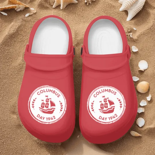 Discover Columbus Day USA America Holiday Christopher Ship Nurse Clogs