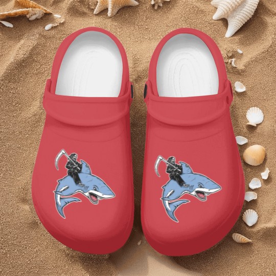 Discover Grim reaper rides a shark Nurse Clogs