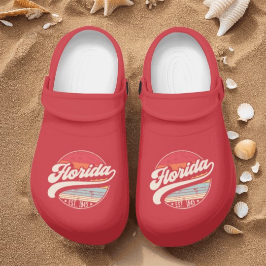 Discover Retro Florida Home State FL Cool 70s Style Sunset Nurse Clogs