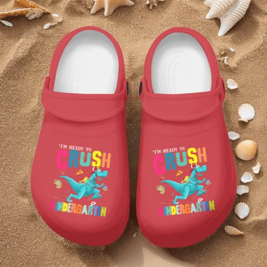 Discover I'm Ready To Crush Kindergarten Dinosaur Back To School Nurse Clogs