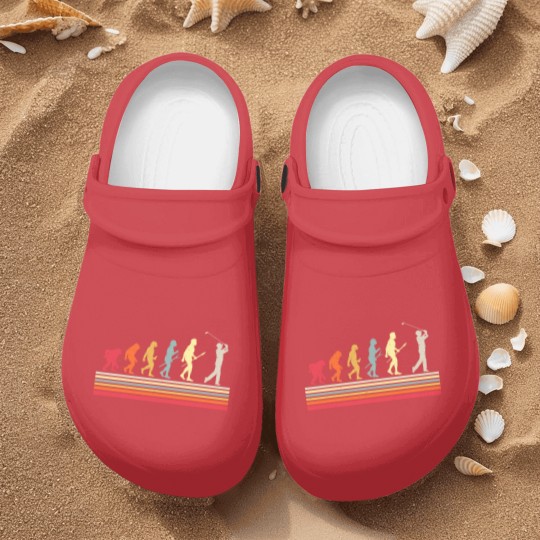 Discover Retro Golf Evolution Gift For Golfers & Golf Players Nurse Clogs