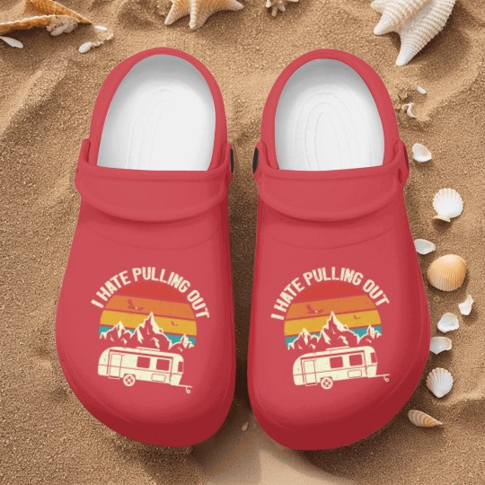 Discover Retro Vintage Mountains I Hate Pulling Out Funny Camping Nurse Clogs