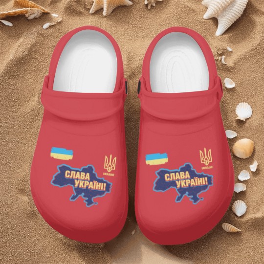 Discover Glory to Ukraine Map Football Team Nurse Clogs