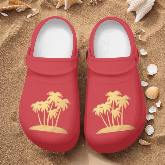 Discover Palm Gold Beach Vacation Island Luxury Summer Sun Nurse Clogs