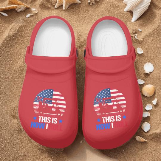 Discover Golf Cart This Is How I Roll USA Flag Golfer 4th Of July Nurse Clogs