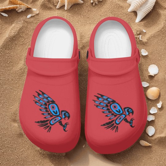 Discover native american red tailed hawk bird Totem tribal Nurse Clogs
