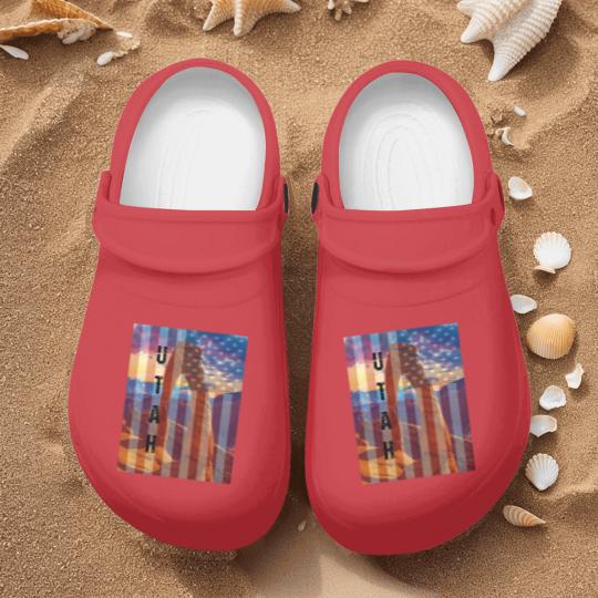Discover Utah American Flag Nurse Clogs