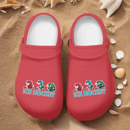 Discover 8-bit Ice Hockey Guys for Dark Nurse Clogs - Nintendo - Nurse Clogs
