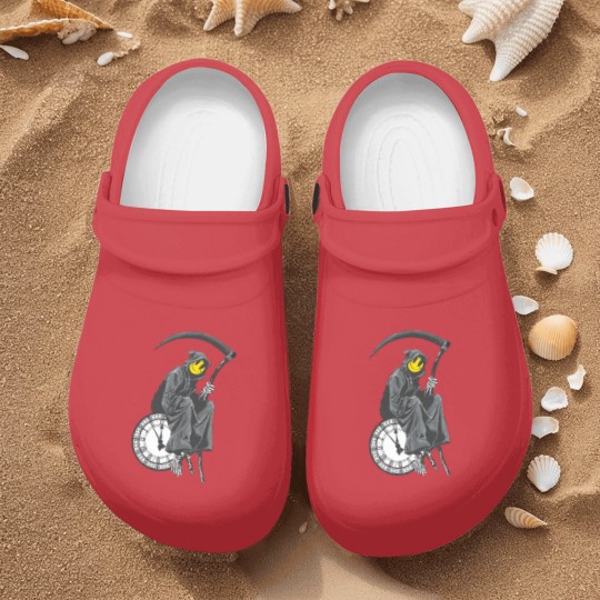 Discover banksy grim reaper clock Nurse Clogs