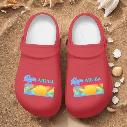 Discover Retro Beach Aruba Sunset - Aruba - Nurse Clogs