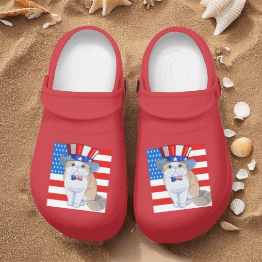 Discover Exotic Shorthair Cat 4th of July - Exotic Cat - Nurse Clogs