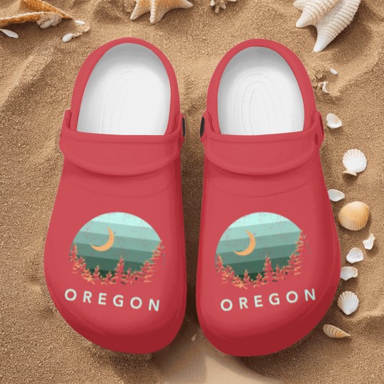 Discover Oregon Vintage Sunset Outdoors Hiking Souvenir Nurse Clogs