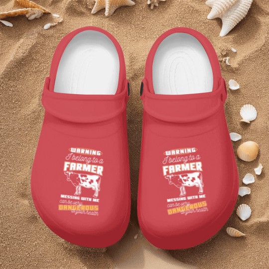 Discover Warning Belong To A Farmer Funny Farming Gift Nurse Clogs