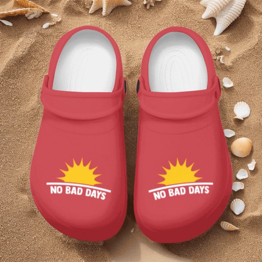 Discover No Bad Days with sun motivational gift Nurse Clogs