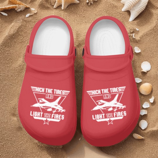 Discover Kick the Tires and Light the Fires Fighter Jet Nurse Clogs