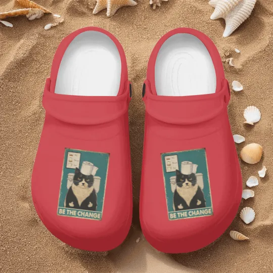 Discover Be The Change Tuxedo Cat kitten quotes gift Nurse Clogs