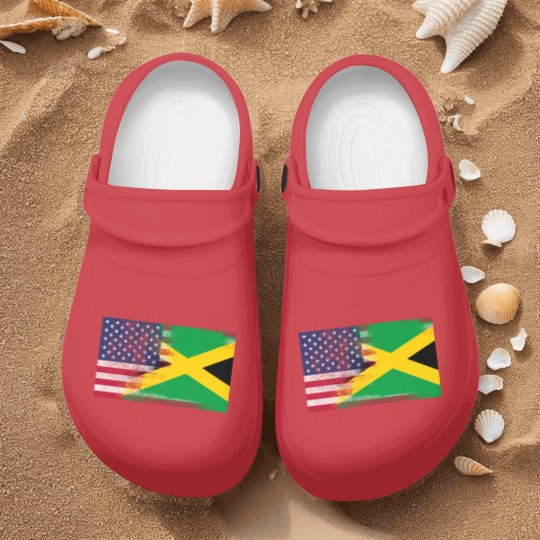 Discover Jamaican American Half Jamaica Half America Flag Nurse Clogs