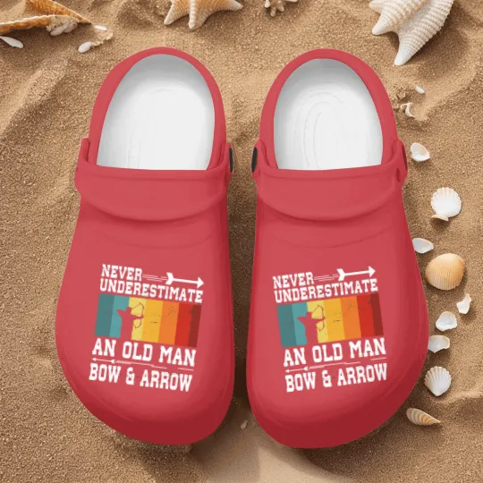 Discover Never Underestimate An Old Man With Bow and Arrow Nurse Clogs