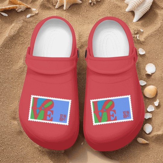 Discover Love Stamp Stencil (Robert Indiana) - Love - Nurse Clogs