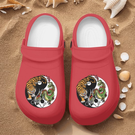 Discover dragon and tiger yin yang symbol Nurse Clogs