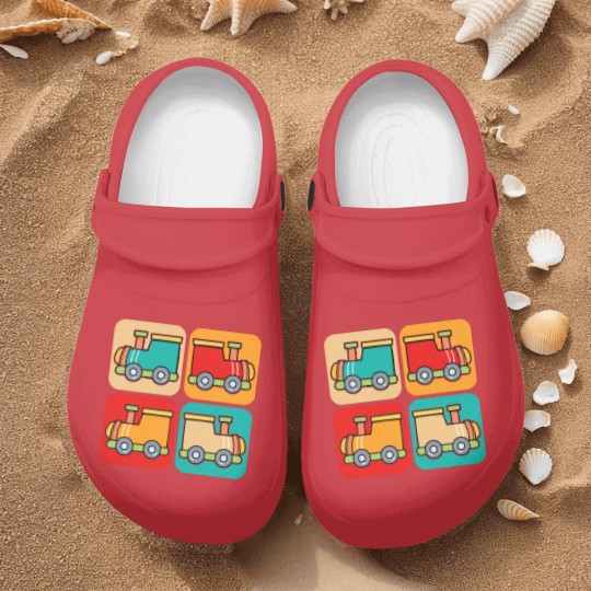 Discover Train Nurse Clogs Little Retro Trains I Kids I Railway I Toddler Train Nurse Clogs Nurse Clogs