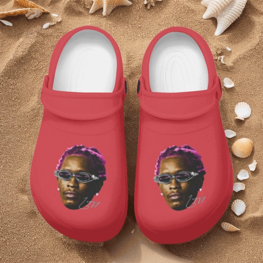 Discover YOUNG THUG Nurse Clogs | White Pink Rare Hip Hop Graphic Print