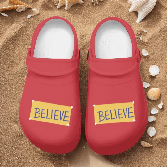 Discover Believe Nurse Clogs, Motivational Sport Nurse Clogs, Ted Lasso Believe Sign Nurse Clogs