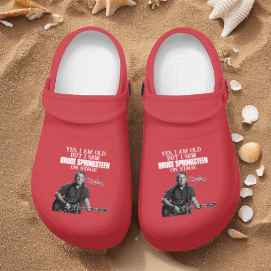 Discover SHUINIU Yes I Am Old But I Saw Bruce-Springsteen On Stage Nurse Clogs Vintage Gift Black
