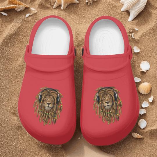Discover Rasta Reggae Lion Music Art for Rastafari Lover Nurse Clogs